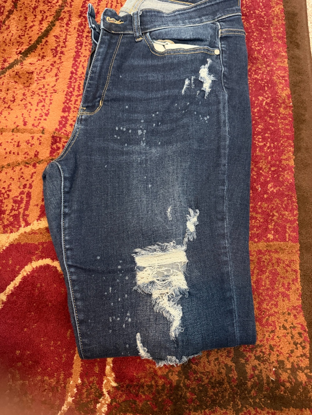 Judy Blue Dark Blue Distressed Skinny Jeans